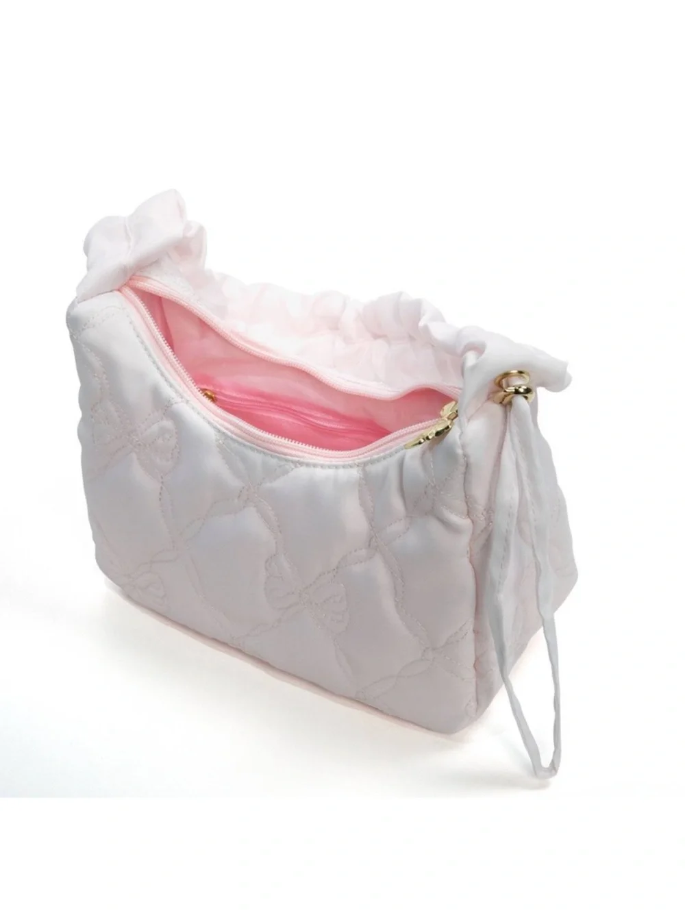 LoveShackFancy │ Yoobi Blush Bow Quilted Shoulder Bag